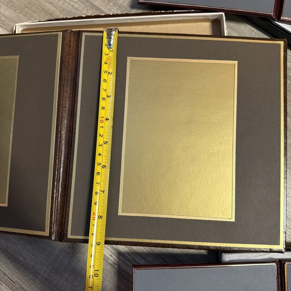 Lot Of 5 Vintage In Box Art Leather Folio For Photo Display Very Nice Multicolor